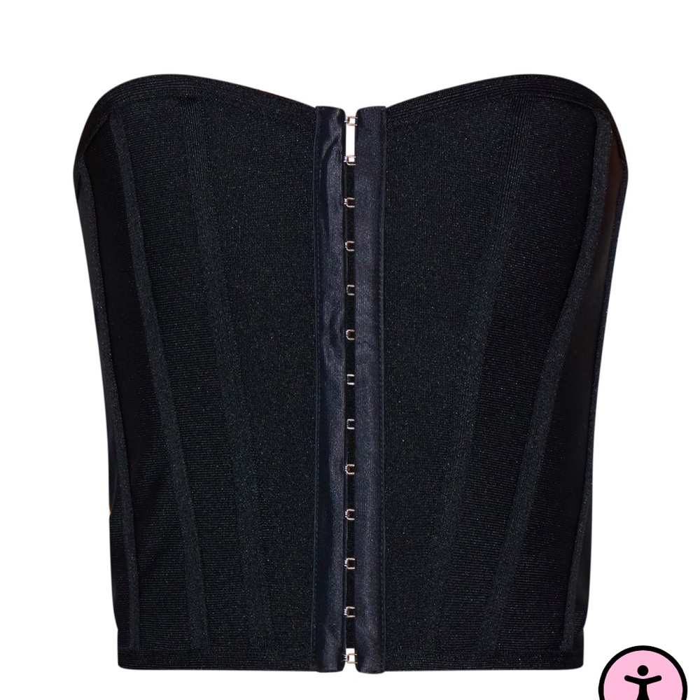 Black Bandage Hook and Eye Corset